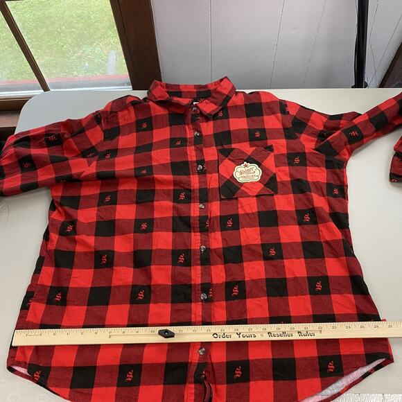 Magellan x Shiner Flannel Shirt Womens XXL Buffalo Plaid Red Black Cabincore - Picture 15 of 16